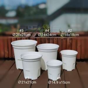 White QSP Deep Grow Pot with Saucers