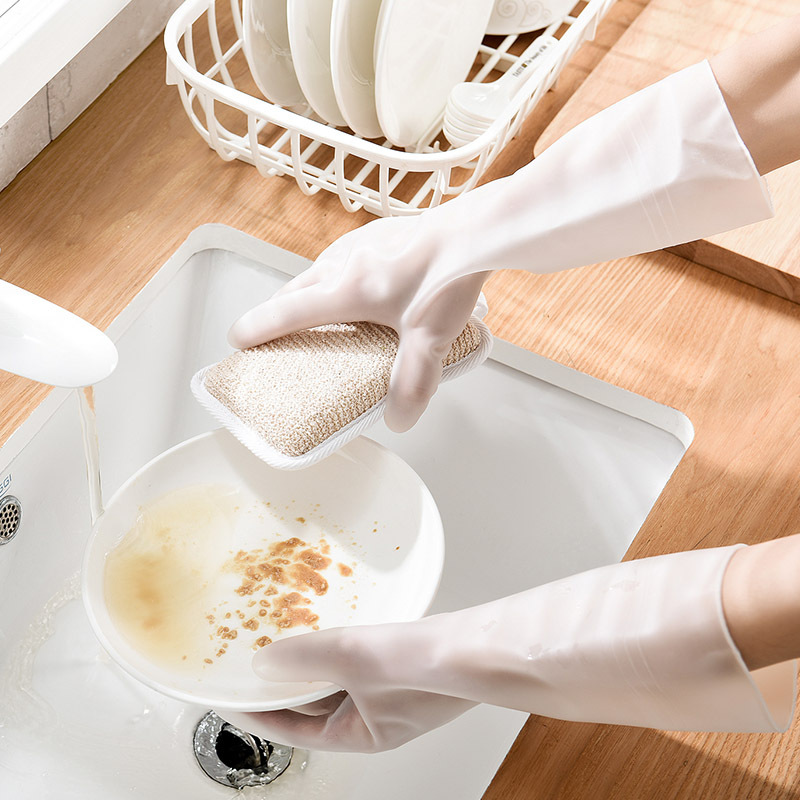 Household Rubber Clear Soft Gloves - Image 3