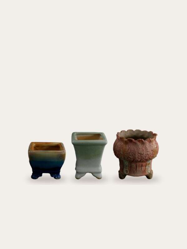 Glazed ceramic succulent pots