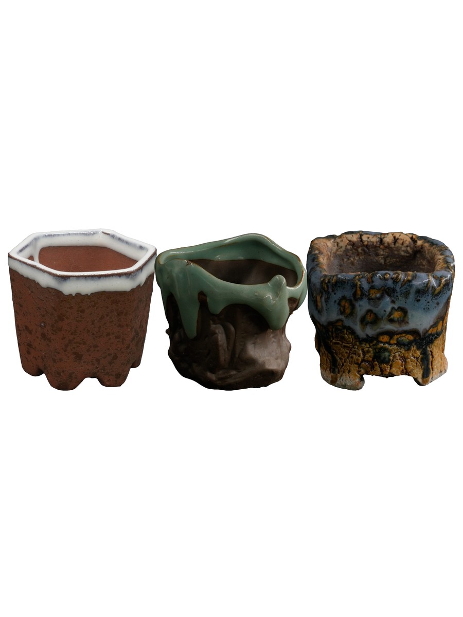 Glazed ceramic succulent pots