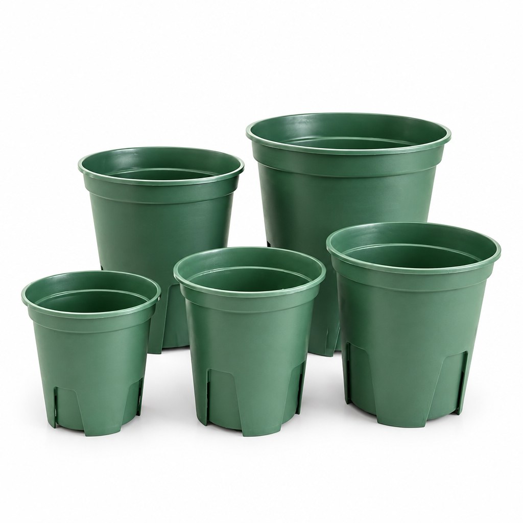 Green QSP Deep Grow Pot with Saucers