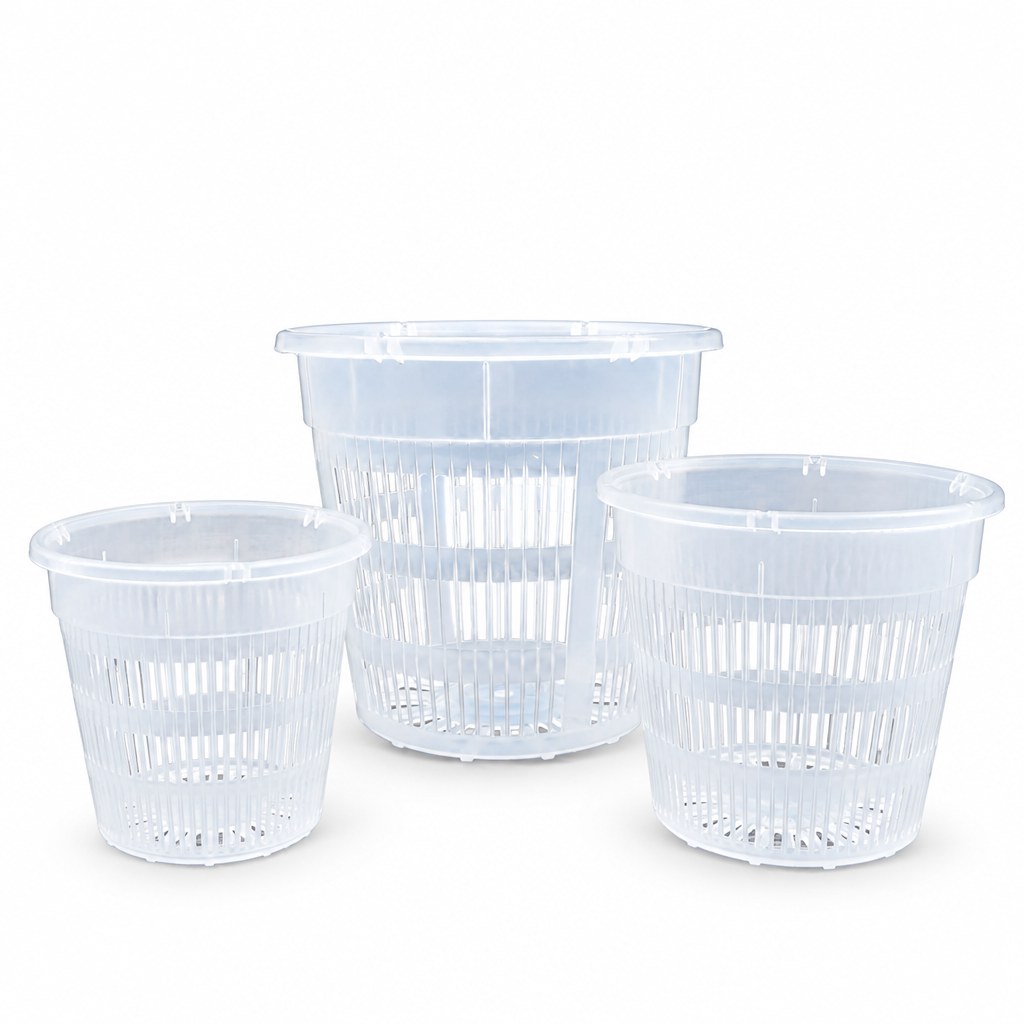 Breathable Plastic Clear Orchid Pot with holes