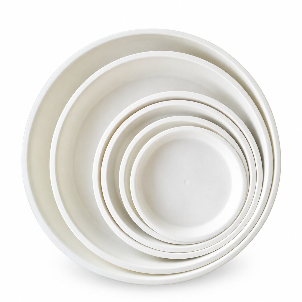 White QSP Plants Pot Saucers
